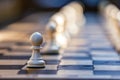 Close Up of a Chess Board With White Pieces