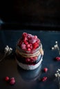 Close-up of chia seed pudding with mixed berries Royalty Free Stock Photo