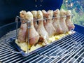 Close Up of Chicken Drumsticks before Cooking on the Pit Grill
