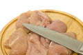 Close-up of Chicken fillet and knife Royalty Free Stock Photo