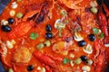 Close-up of chicken marengo, top view Royalty Free Stock Photo