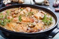 Close-up of Chicken Marsala in a dish Royalty Free Stock Photo