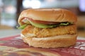 Close up of a Chicken Sandwich at Wendy`s.