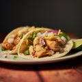 A close-up of chicken tacos by Generative AI