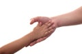 Close-up of child and adult person holding hands Royalty Free Stock Photo