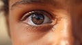 A close up of a child& x27;s eye, AI Royalty Free Stock Photo
