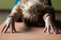 Close-up of Child yoga Pose