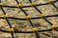 Close-up of children rope playground in the city park of Burgas, Bulgaria