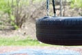 Close up of children rubber tire swing Royalty Free Stock Photo
