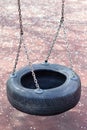 Close up of children rubber tire swing Royalty Free Stock Photo