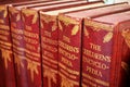 Close up of Children`s encyclopedia books collection Royalty Free Stock Photo