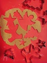 Close up of childs hands making christmas cookies Royalty Free Stock Photo