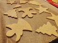 Close up of childs hands making christmas cookies Royalty Free Stock Photo