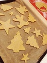 Close up of childs hands making christmas cookies Royalty Free Stock Photo