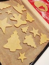 Close up of childs hands making christmas cookies Royalty Free Stock Photo