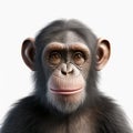 Impressive 3d Render Of Isolated White Chimpanzee In Pixar Style Royalty Free Stock Photo