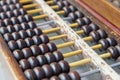 Close up Chinese abacus Suanpan. Royalty Free Stock Photo