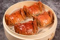 Steamed Chinese mitten crab or shanghai hairy crabs Royalty Free Stock Photo