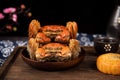 Steamed Chinese mitten crab or shanghai hairy crabs Royalty Free Stock Photo