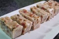 Close up of Chinese taro cake on table at kitchen Royalty Free Stock Photo