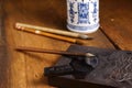 Close up of Chinese Writing Brush Royalty Free Stock Photo