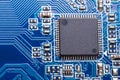 Close up of the chip on computer motherboard Royalty Free Stock Photo