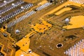 A golden circuit board close up Royalty Free Stock Photo