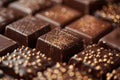 Close Up of Chocolate Bar With Gold Sprinkles Royalty Free Stock Photo