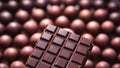 A close up of a chocolate bar sitting in front of many other bars, AI Royalty Free Stock Photo