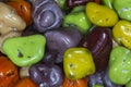 Close up of chocolate beach stones candies