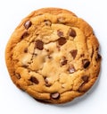 Close up of a chocolate cookie on a white background