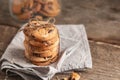 close up chocolate cookies. High quality photo Royalty Free Stock Photo