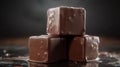 Close-up of chocolate cubes with textured surface Royalty Free Stock Photo
