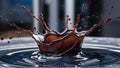 A close up of a chocolate drink splashing into the water, AI Royalty Free Stock Photo