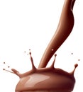 Chocolate milk splash drink beverage dairy drop Royalty Free Stock Photo