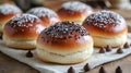 Close Up Of Chocolate Sprinkled Buns Royalty Free Stock Photo