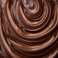 close up of chocolate swirl texture background, sweet food and drink concept