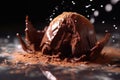 close-up of chocolate truffle with bite taken out Royalty Free Stock Photo