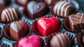 Close Up of Chocolates Box With Heart Royalty Free Stock Photo
