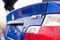 Close-up chome BMW M3 logo Royalty Free Stock Photo