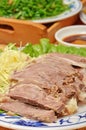 Chopped boiled duck meat