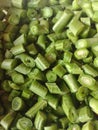 Chopped yard long bean Royalty Free Stock Photo