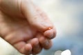 Close up of Christian woman holding the mustard seed. Faith in God.