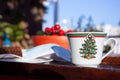 Close up of a Christmas cup - COVID-19