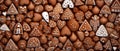 Close-up of Christmas gingerbread cookies. Festive background . Royalty Free Stock Photo