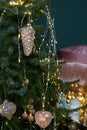 Close up Christmas and New year fir tree decoration