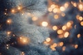 Close up of a christmas tree branch. Christmas lighting, decorations, blurry in background. AI generated Royalty Free Stock Photo