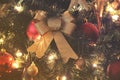 Close up on Christmas tree and Christmas decorations Royalty Free Stock Photo