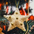 Christmas tree decoration with colour boubles Royalty Free Stock Photo