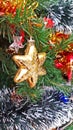 Close up Christmas tree decorations and New Year background, Winter holiday decoration